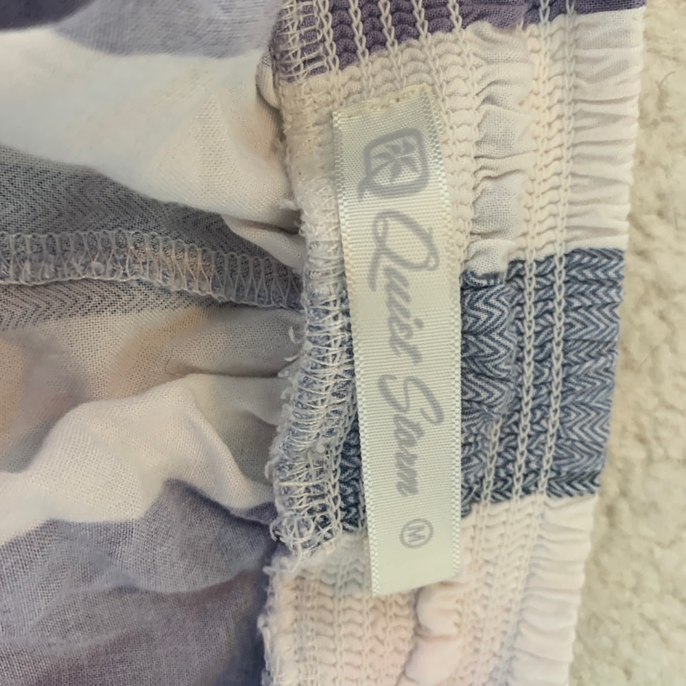 Quiet storm stripe blue and white comfy lounge shorts - Picture 3 of 4